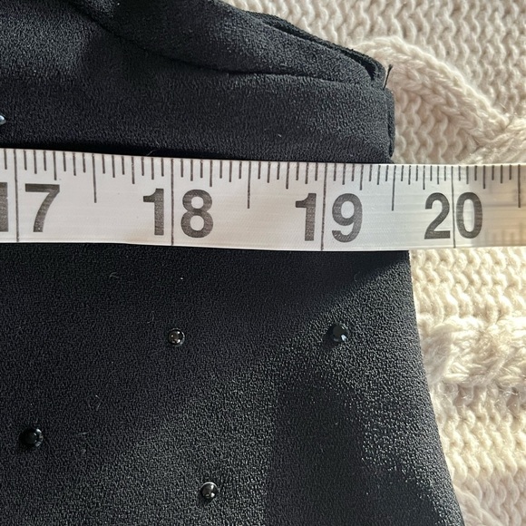 APT. 9 Black Polyester Blouse Rhinestone Detail Women’s size Medium - Picture 9 of 11